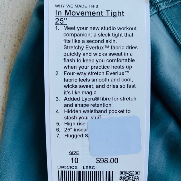 NWT ๐ Lululemon In Movement Tight 25โ *Everlux - Picture 4 of 7